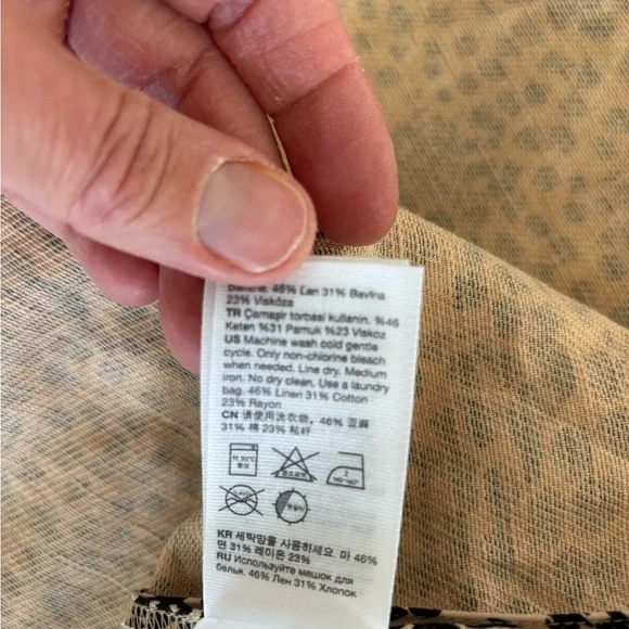 & Other Stories Paris Atelier Animal Print Midi Skirt Tie front slit 4 - Picture 10 of 10